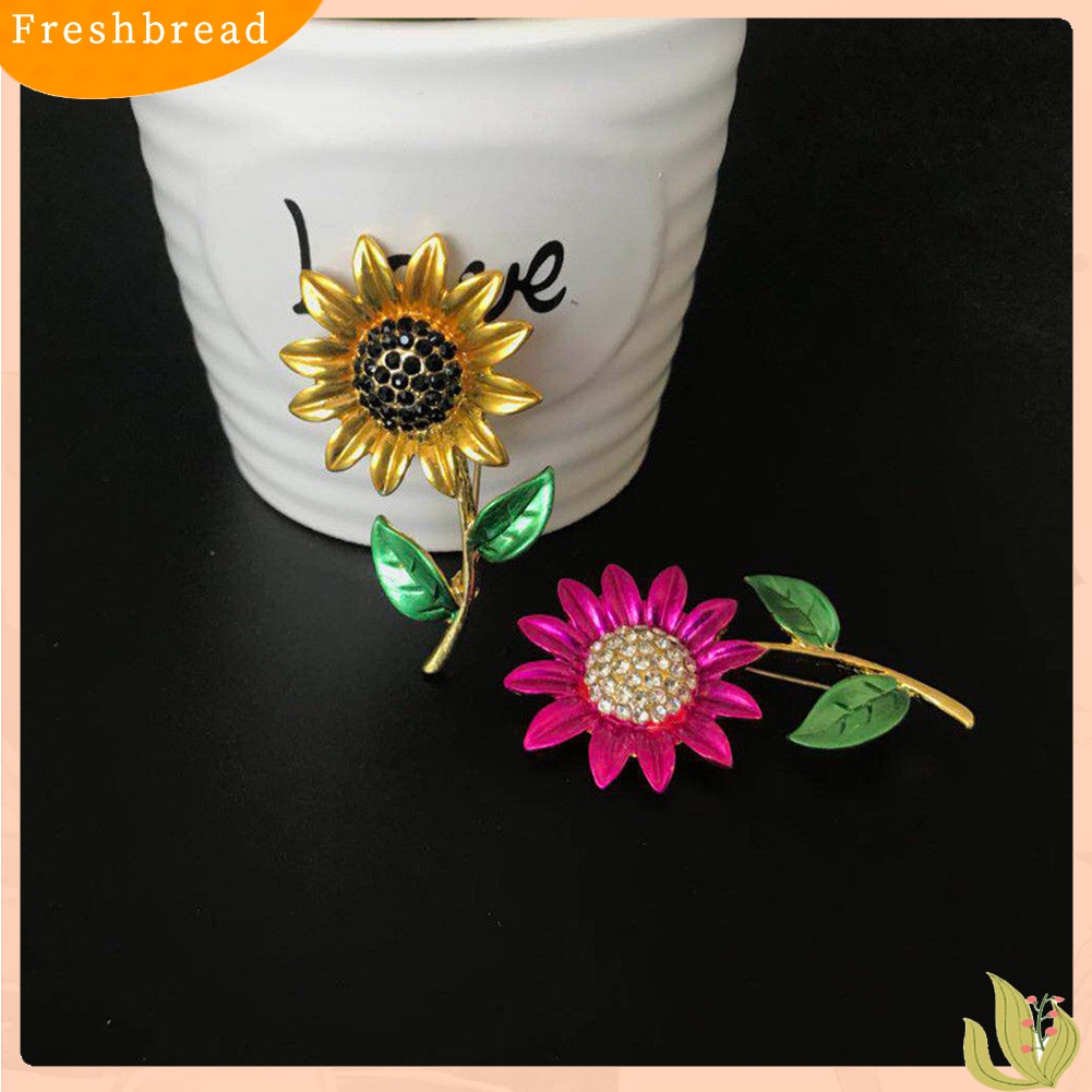 [ TERLARIS]Women Fashion Rhinestone Jewelry Gift Clothes Badge Decor Sunflower Brooch Pin