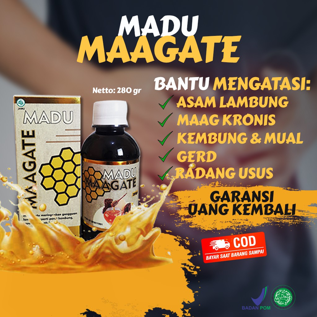 MAAGATE Madu Maag Kronis Obat Asam Lambung Gerd Tukak Lambung 100% Original MAGATE