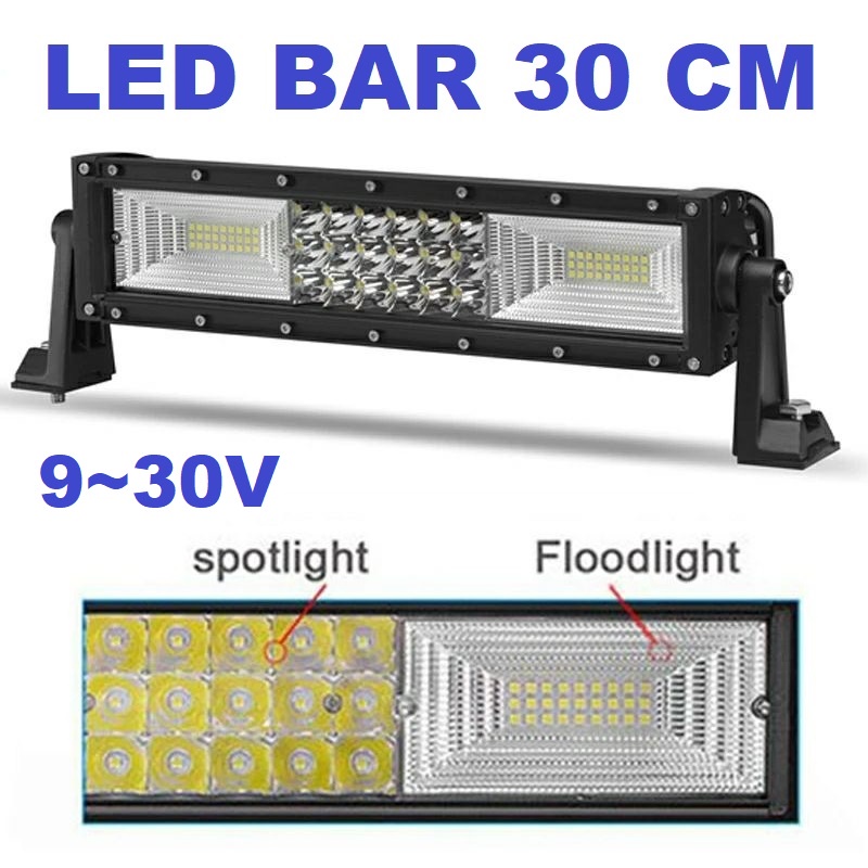 Lampu Tembak Sorot LED Bar Mobil 30cm LedBar 30 cm Jeep Off Road Spotlight Floodlight