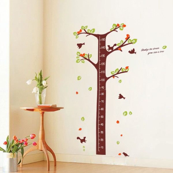 RELIZA WALL STICKER PENGUKUR TINGGI BADAN POHON TREE GROW UP STIKER DINDING