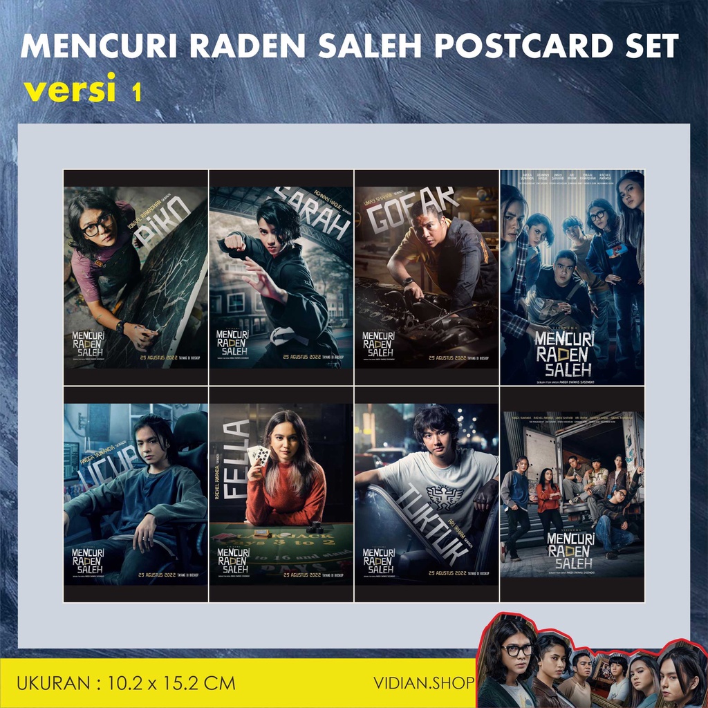 UNOFFICIAL MENCURI RADEN SALEH FILM postcard set / mini poster ( iqbaal, angga, umay, ari irham, ama