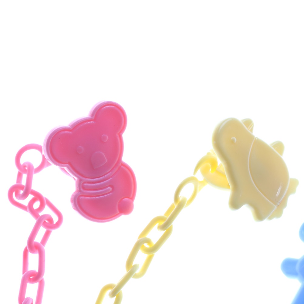 Klip Rantai Penyangga Pacifier Dengan Bahan Plastik Dan Gambar Motif Kartun