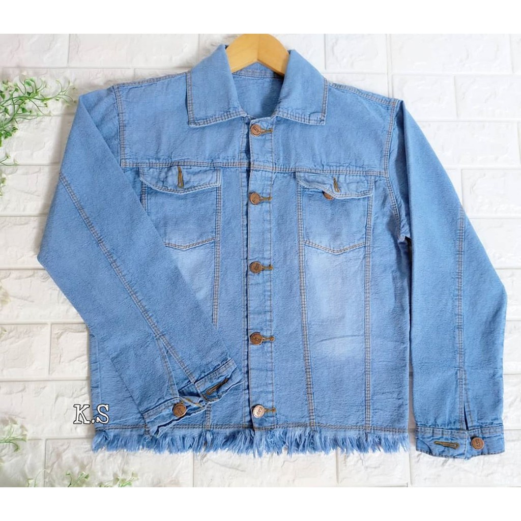 Bella Jaket / Biondy Jaket Jeans / Crop Jeans / Vintage Jaket Jeans Wanita