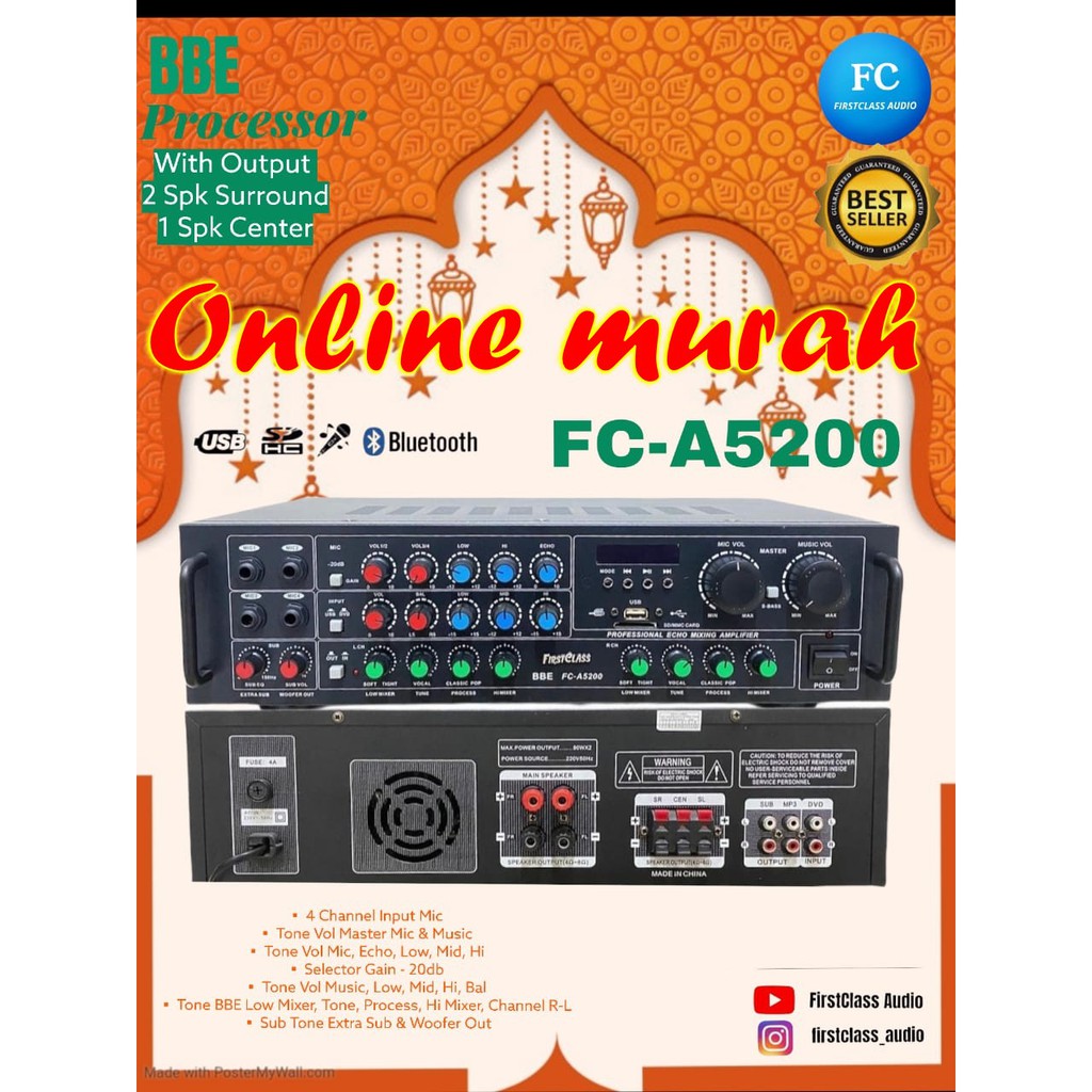 AMPLI AMPLIFIER FIRSTCLASS FC A5200 FCA5200 FCA 5200 USB SD DIGITAL