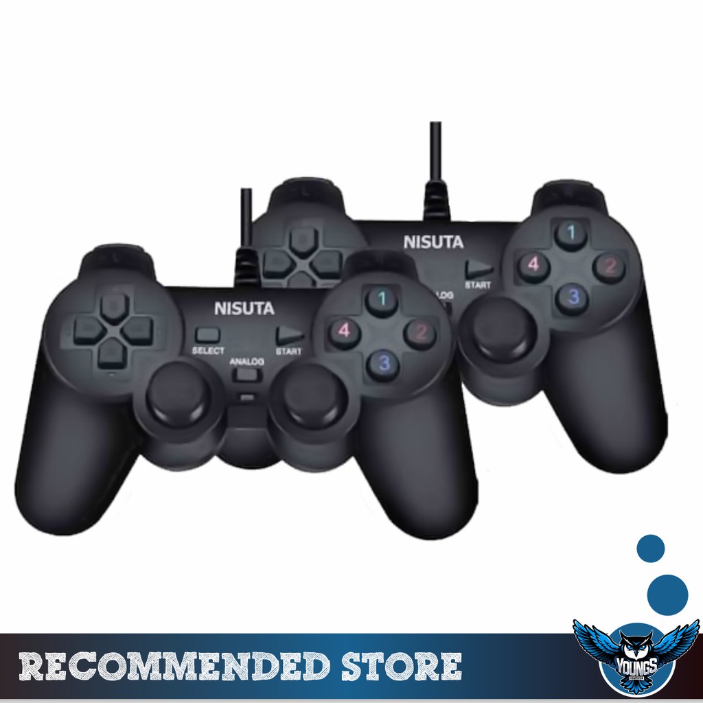 GAMEPAD DOUBLE GETAR USB NISUTA GP-USB008 JOYSTICK HITAM