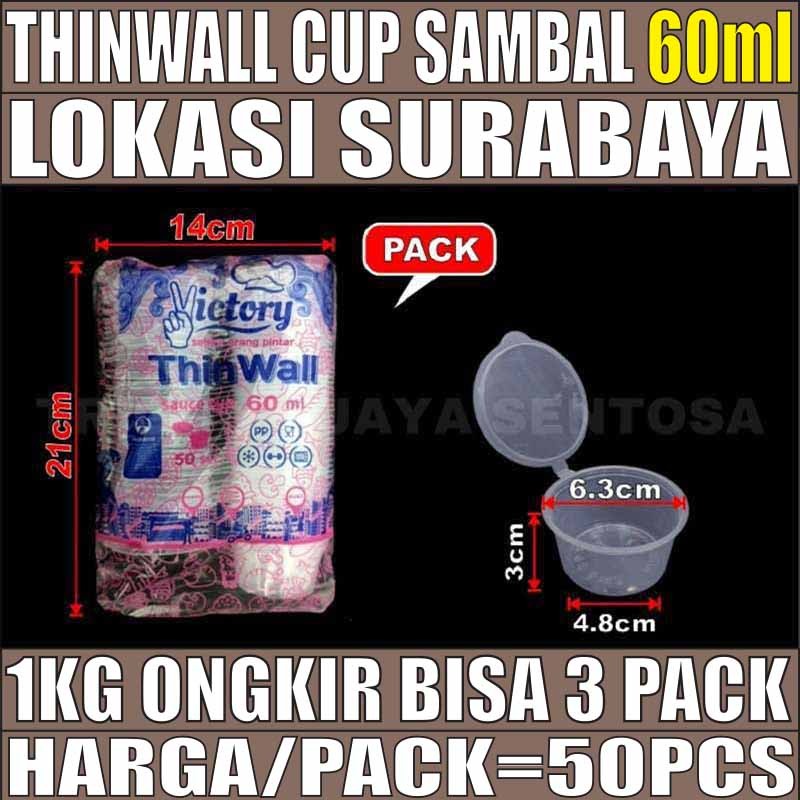 Cup Sambal Klip 60ml Tray Mika Saos 50pcs per pack 60 ml Surabaya