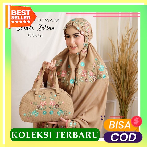 Mukena Dewasa Cantik Rukuh Peralatan Sholat Terlaris Perempuan Premium Q0M2 Laser Cut 2In1 Rayon Pol