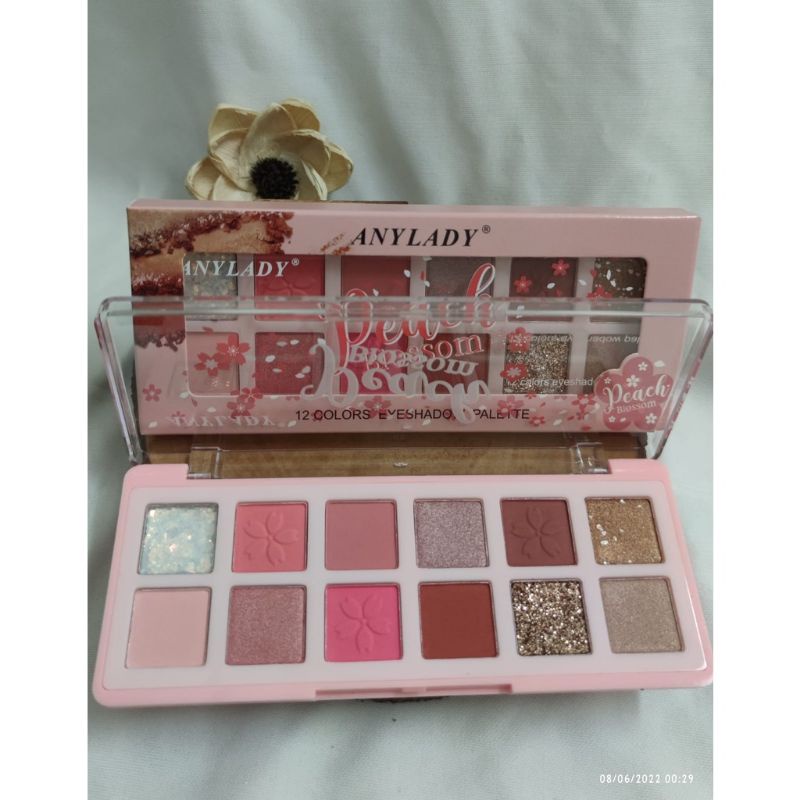EYESHADOW ANYLADY PEACH BLOSSOM 12 WARNA