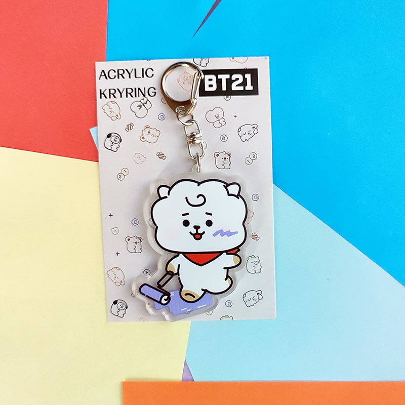 Gantungan Kunci Akrilik KPOP TATA COOKY CHIMMY KOAY SHOOKY MANG RJ Cute Keyring In Stock New Arrival