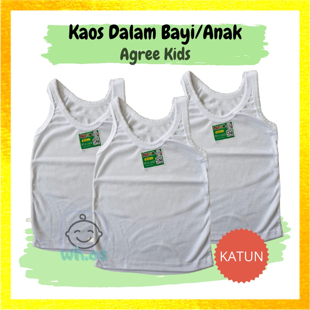 Kaos Dalam Singlet Anak Bayi Merk Agree Katun Adem Nyaman