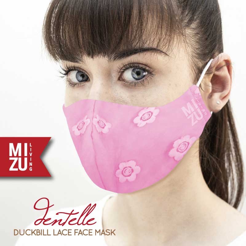 [SALE] MIZU DENTELLE Lace Face Mask Embroidery Masker Renda Kain Organza Bordir 3Ply Cuci REUSABLE