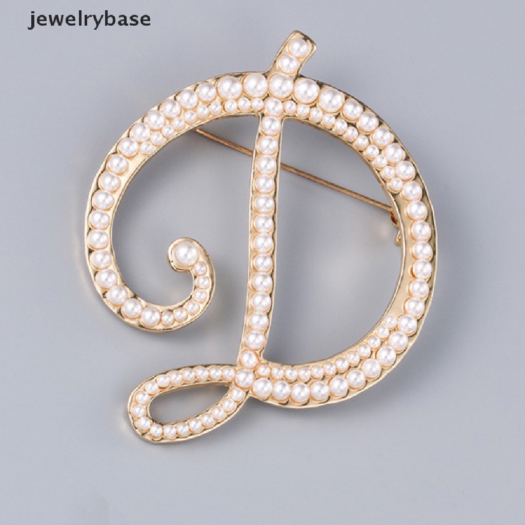 1pc Bros Pin Korsase Desain Tulisan Inggris Aksen Mutiara