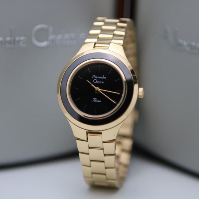 Jam Tangan Wanita Alexandre Christie AC 2821 Gold Original Garansi Resmi 1 Tahun