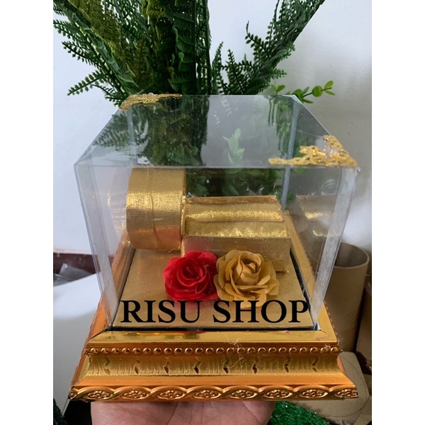 BOX HANTARAN CINCIN GELANG PERNIKAHAN/TUNANGAN SESERAHAN KOTAK PERSET TUTUP MIKA