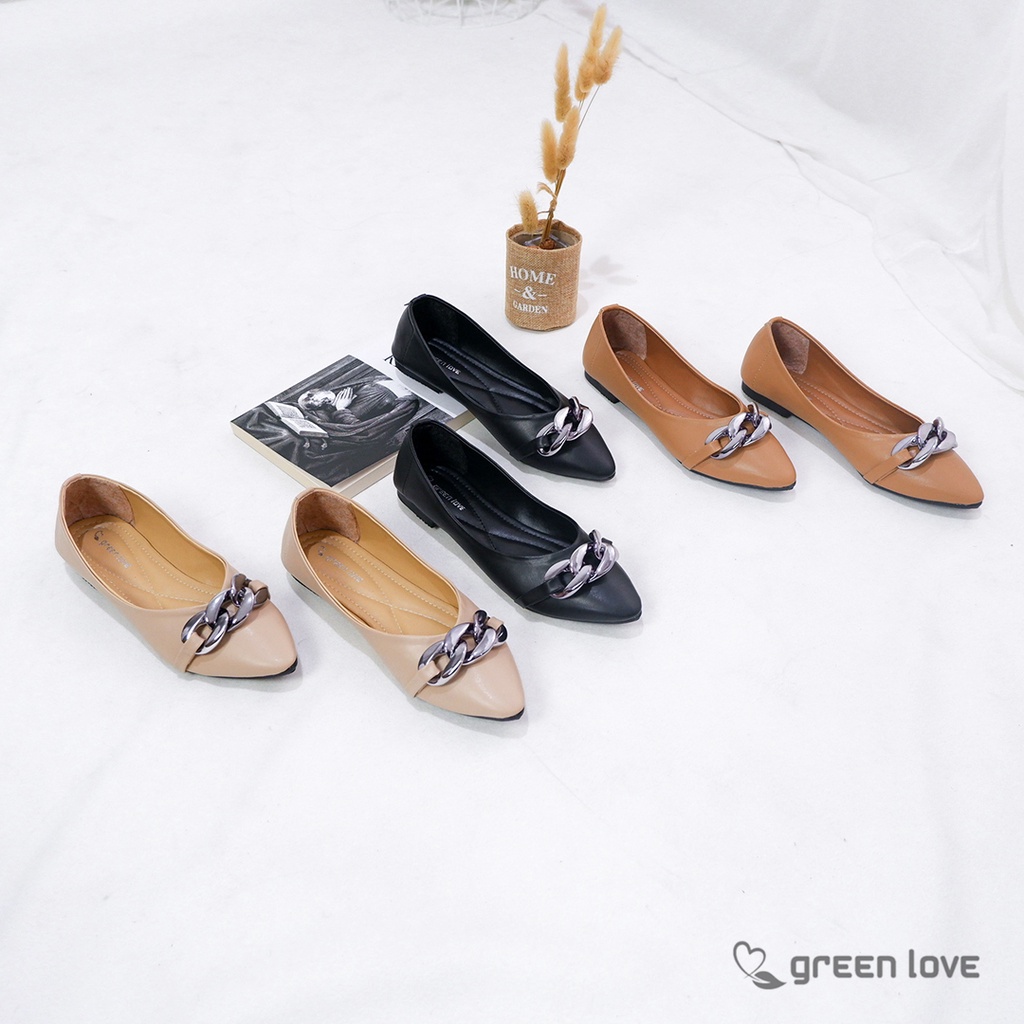 Green Love Sepatu Flat AURORA