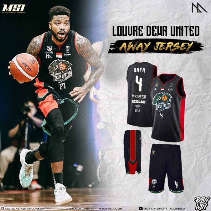 algifaruu - JERSEY BASKET AUTHENTIC LOUVRE DEWA UNITED-JOHNSON 71 (BACA DESKRIPSI) - Hitam, S