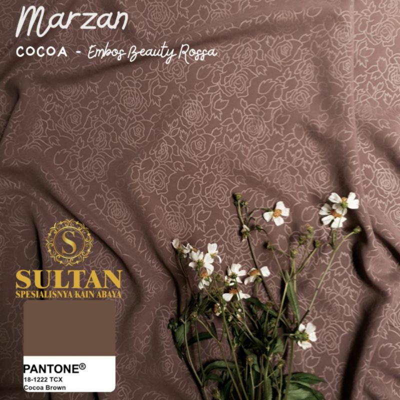 50CM EMBOS BEAUTY ROSSA MAZEN COCOA ANTI UV KAIN ABAYA SULTAN (MEREK LAMA: MARZAN)