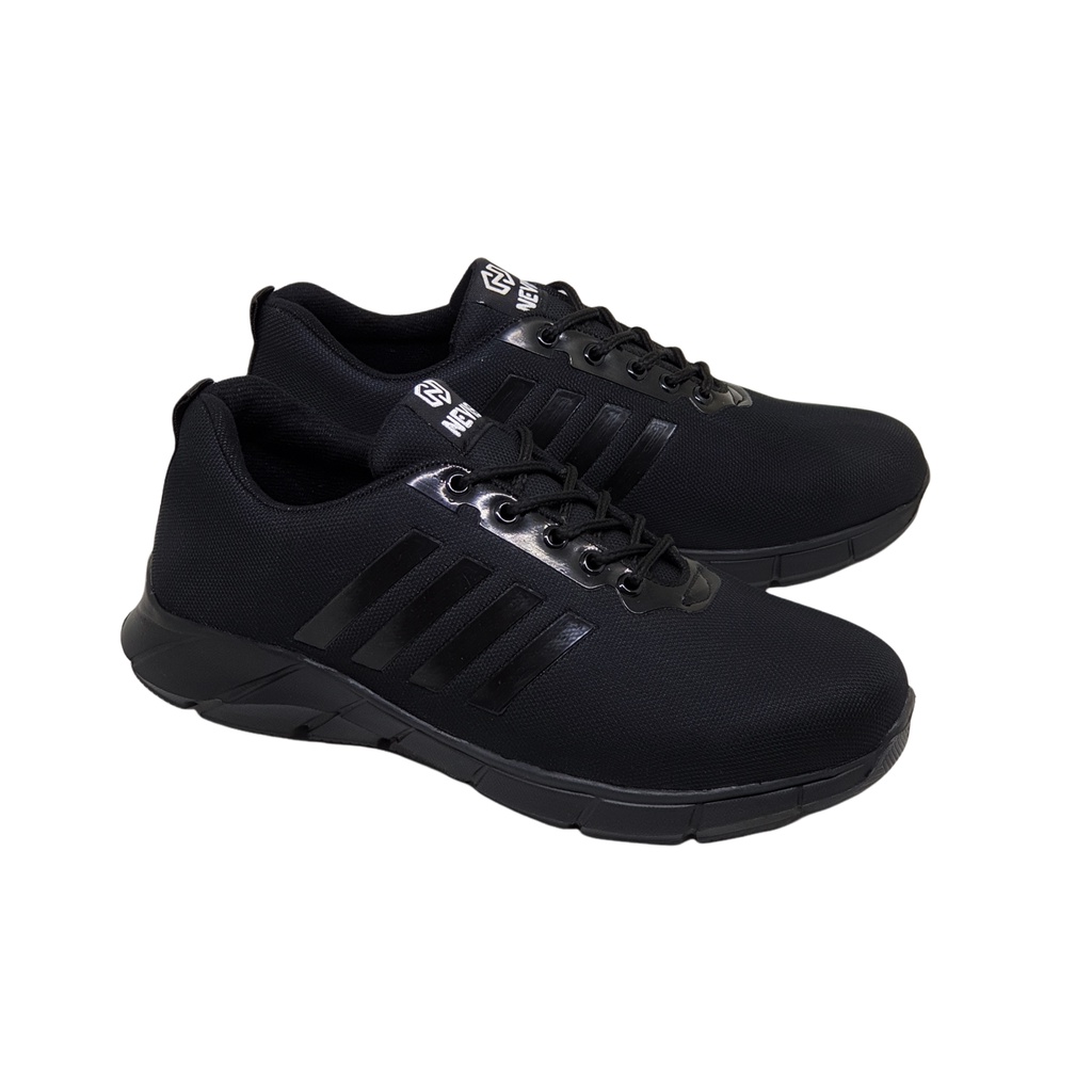 Sepatu Nevis Nvs 63 Original Full Black Hitam Sekolah Kerja Sneakers Casual Pria Wanita