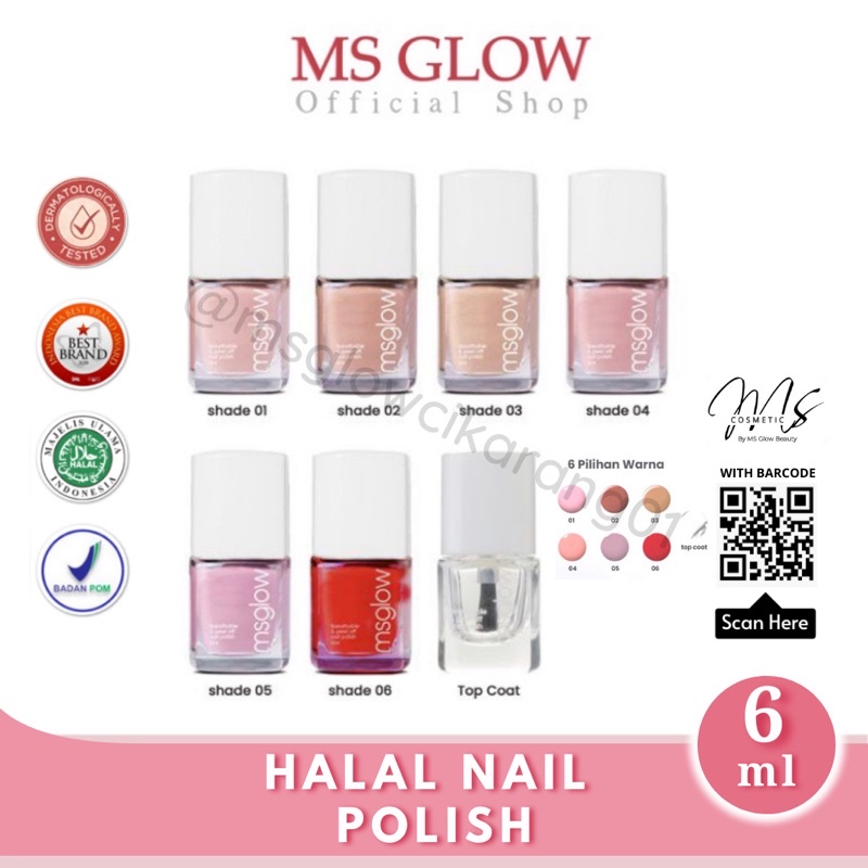 MS GLOW HALAL NAIL POLISH ( Kutek Halal )