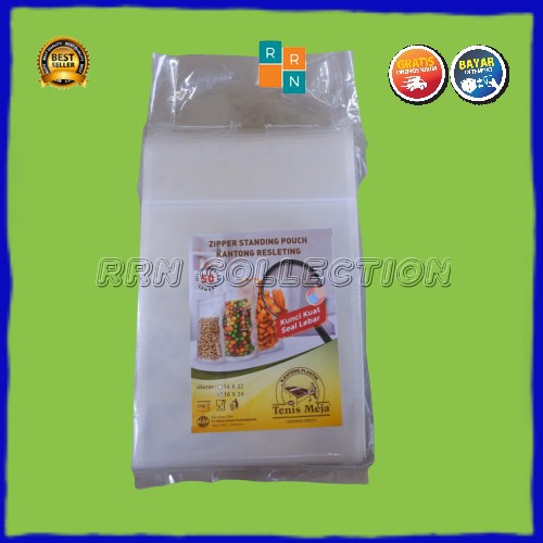 PLASTIK STANDING POUCH UKURAN 20x29/standing pouch bening/pouch plastik/pouch makanan plastik/pouch