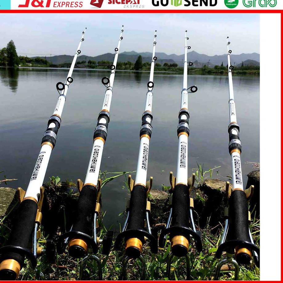 [PRODUK E7QTA] GHOTDA Joran Pancing Laut Carbon Kuat Fiber Lentur Telescopic Antena Panjang 2.1m, 2.