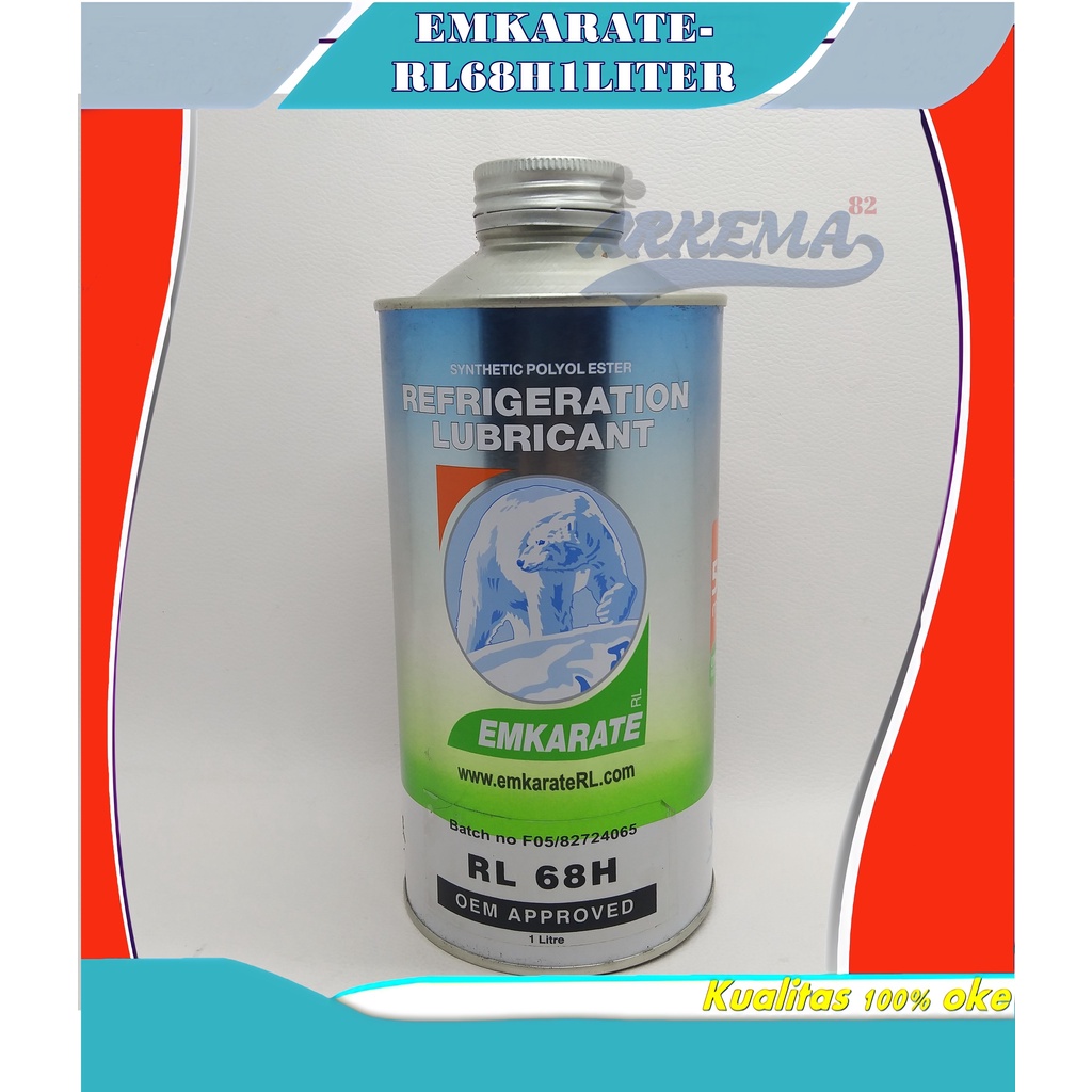 OIL KOMPRESSOR / COMPRESOR EMKARATE BERUANG 1LITER KALENG | OLI MKARATE COMPRESSOR RL 68 H / RL 68H / RL68 1 LITER AC / KULKAS