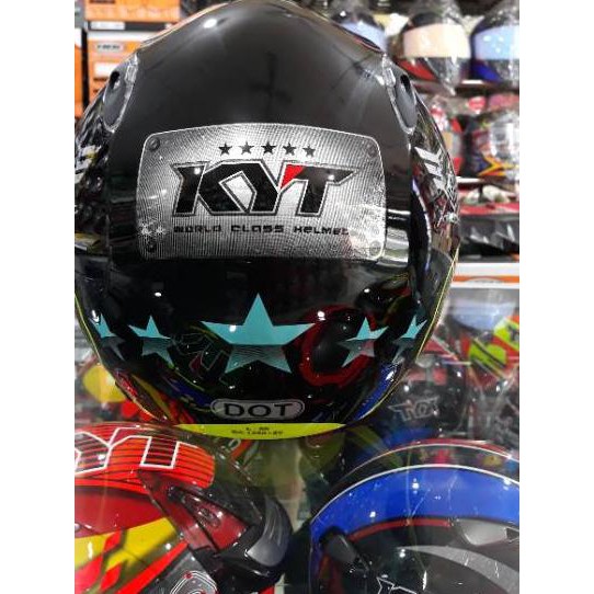 AG61 ◌ Helm Full Face KYT Rocket #3 Black / Blue Army / Yellow Fluo ~