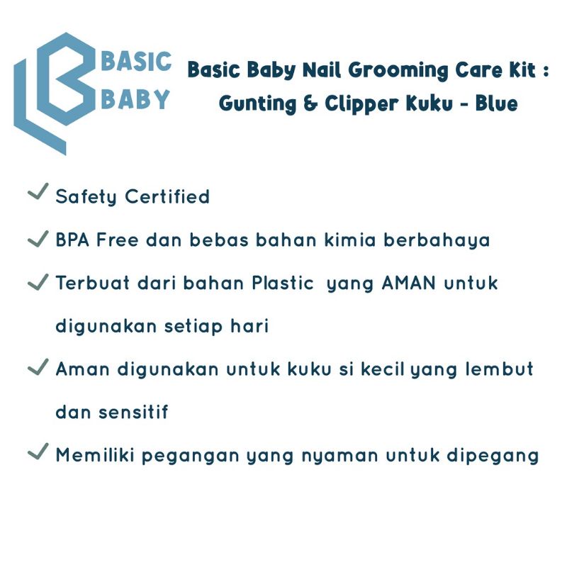 Basic Baby Nail Grooming Care Kit : Gunting + Clipper Kuku - Perawatan Kuku Anak