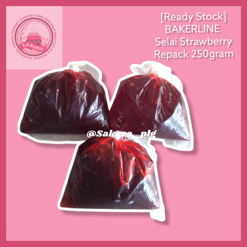 

[READY STOCK] Selai Stroberi/strawberry jelly Bakerline Repack 250gram