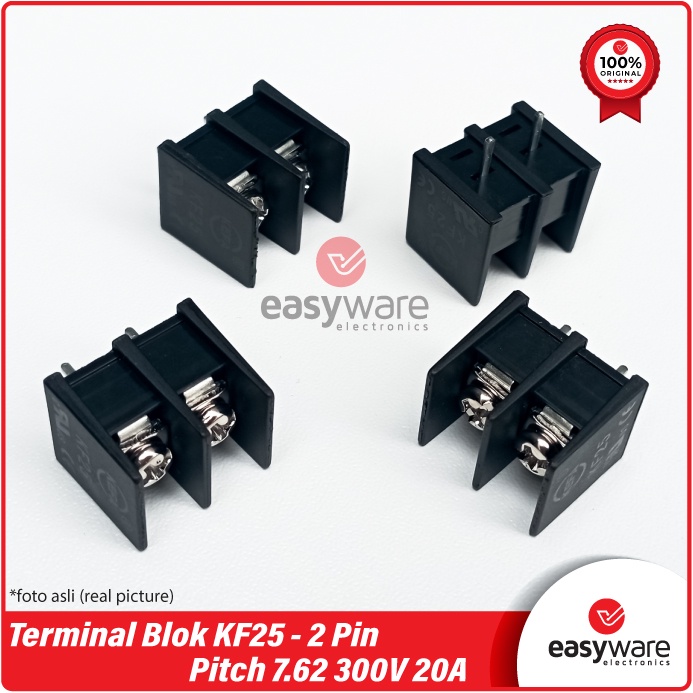 TERMINAL BLOK KF25 2P PCB KF25C 2 PIN PITCH 7.62MM 300V 20A