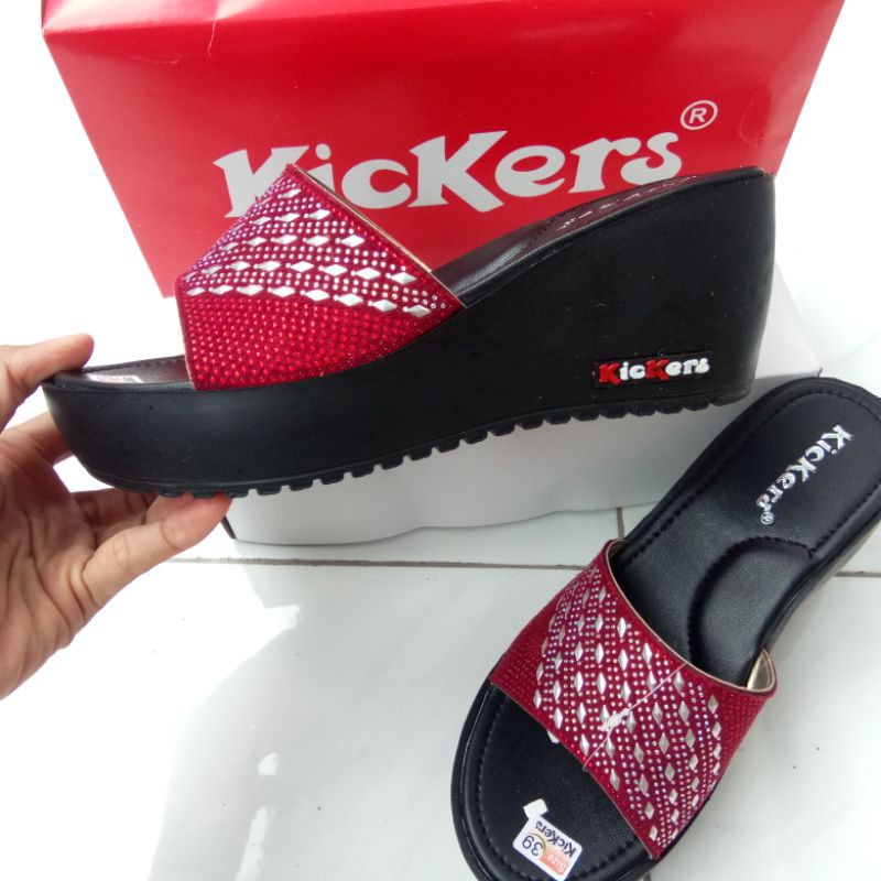 Sandal Wanita Wedges Slop Hujan