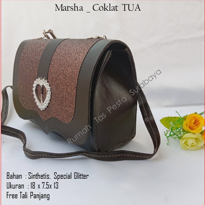 Tas Cantik,Tas Elegant,Tas Lucu,Marsha _ Coklat TUA