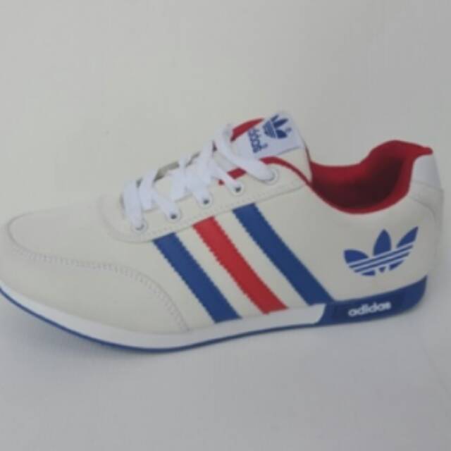 Adidas neo import putih list biru merah