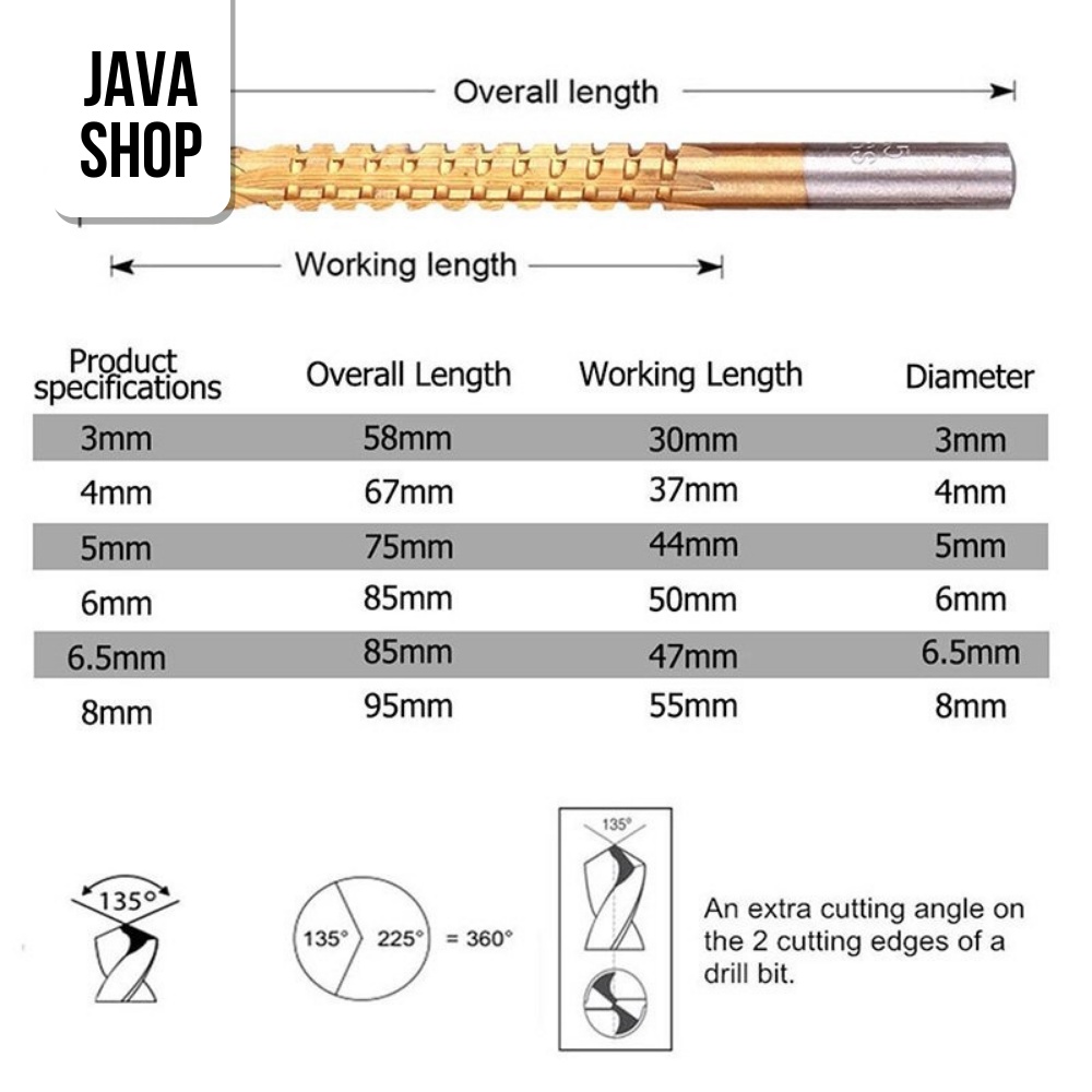 JAVASHOP Mata Bor Set isi 6 Power Drill Multifungsi