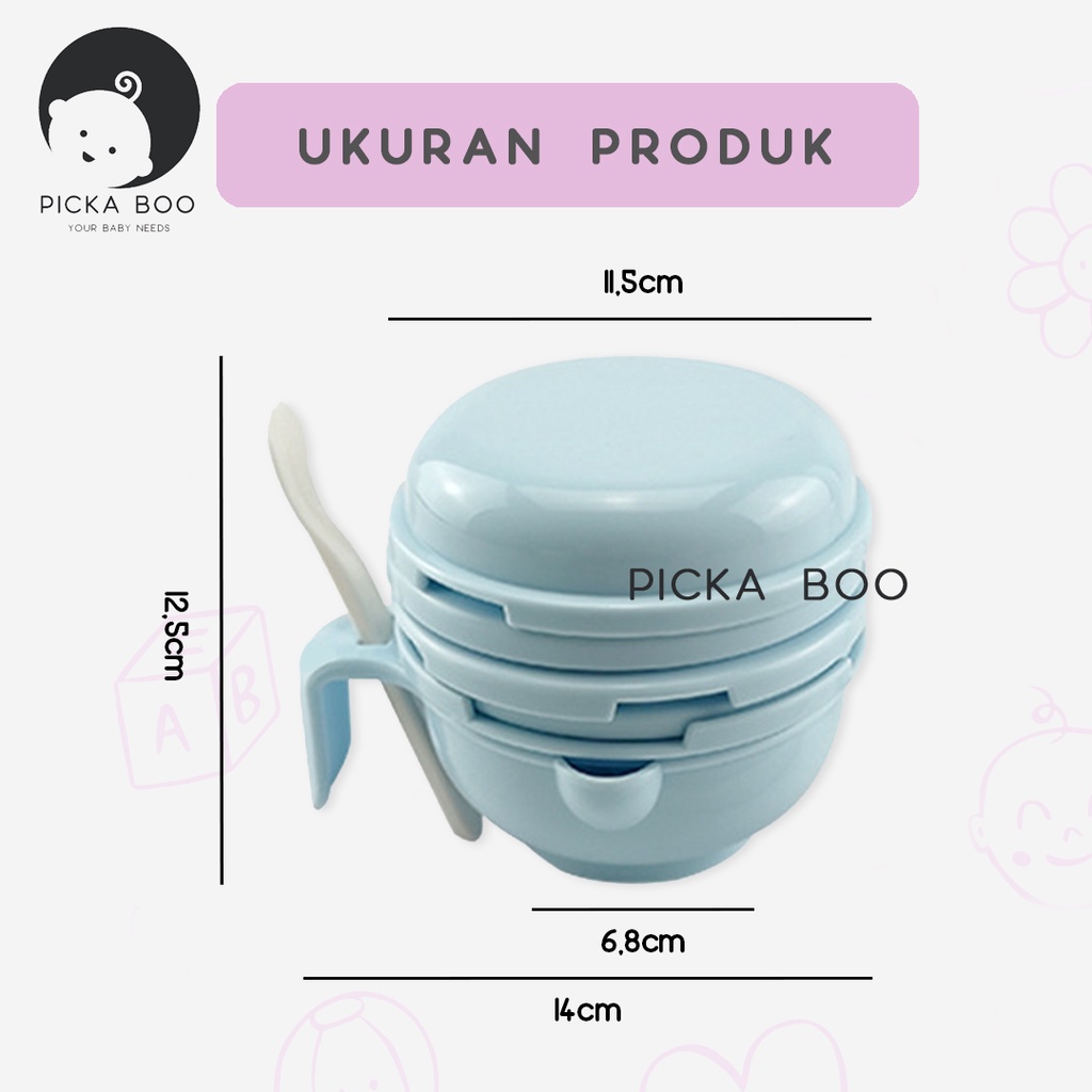 PICKA BOO Food Masher Grinder Bowl Mangkok Penghalus Pelumat Pembuat Makanan MPASI Bayi Food Maker Grinding BPA FREE