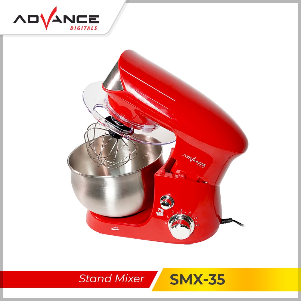 ADVANCE Stand Mixer 3.5L Blender Adonan Roti Mixer Tepung Mixer SMX35 Eggbeater With Stand Pengocok Red Garansi Resmi 1 tahun