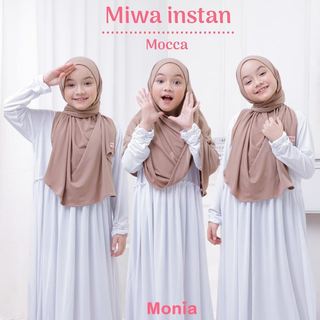 Monia Hijab Kids - Miwa Hijab Pashmina Instan Kerudung Bayi Jilbab Anak