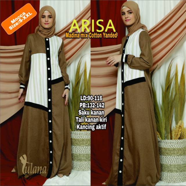 Gamis Syar'i Arisa Madina mix Cotton Yanded