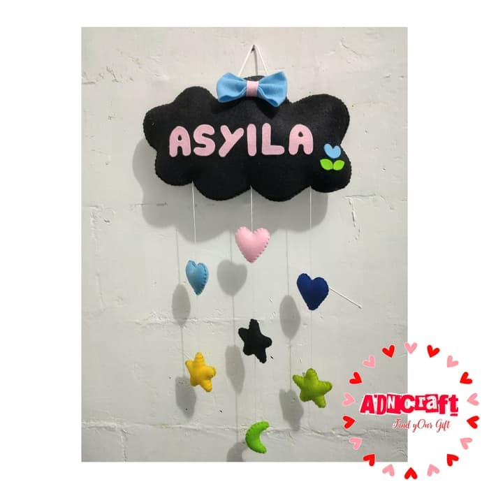 Gantungan Awan Nama Kain Flanel Hiasan Dinding Shopee Indonesia
