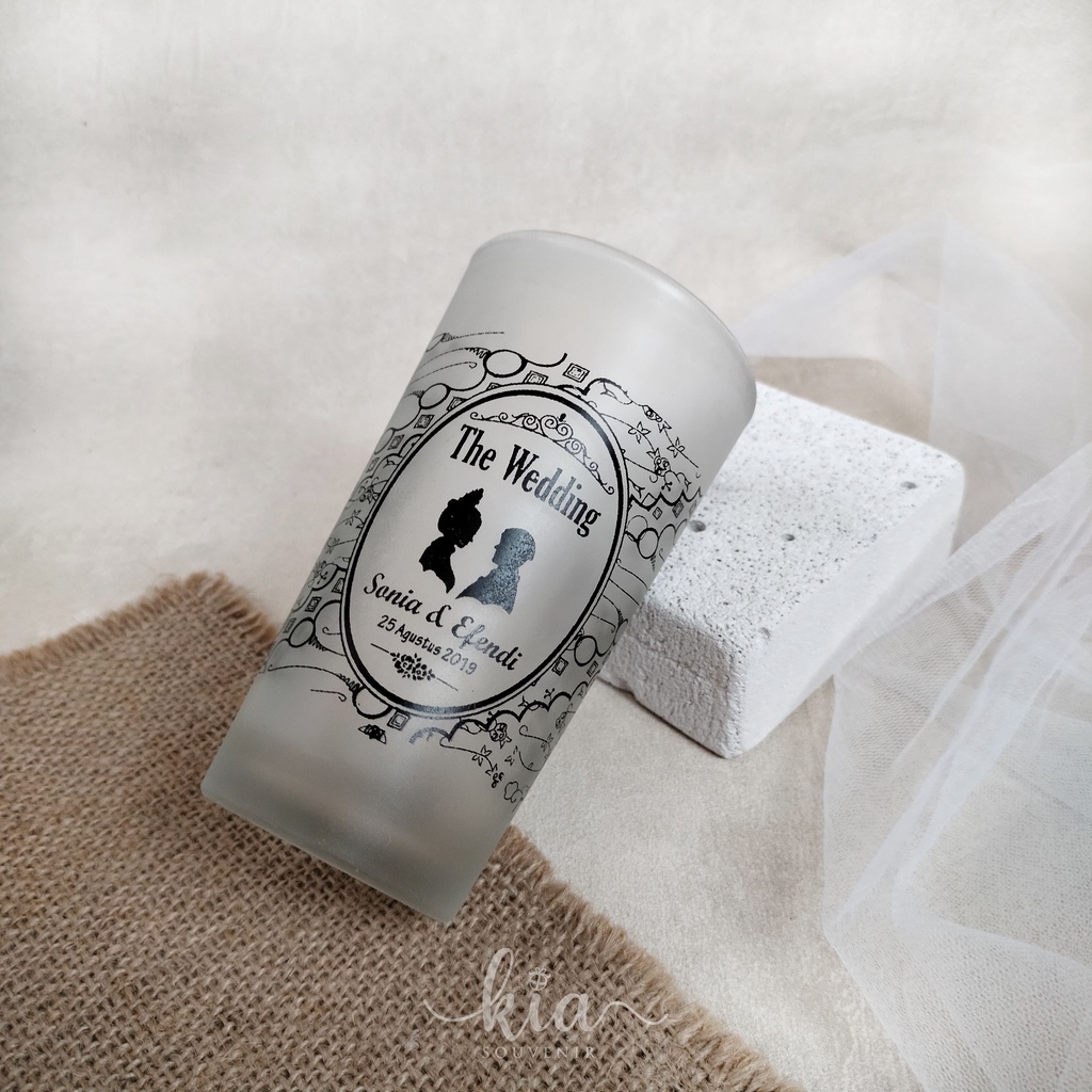 Souvenir Gelas Kaca Sablon - Gelas Jamu - Gelas UT Doff - Gelas Custom