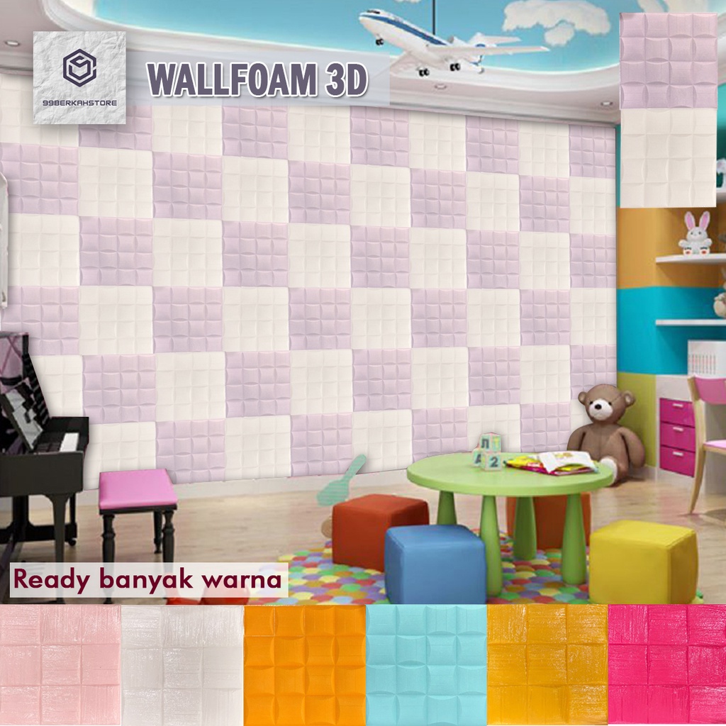 PROMO!! BUY 25 FREE 1 !! WALLPAPER FOAM 3D STICKER PREMIUM TEBAL 8MM-4