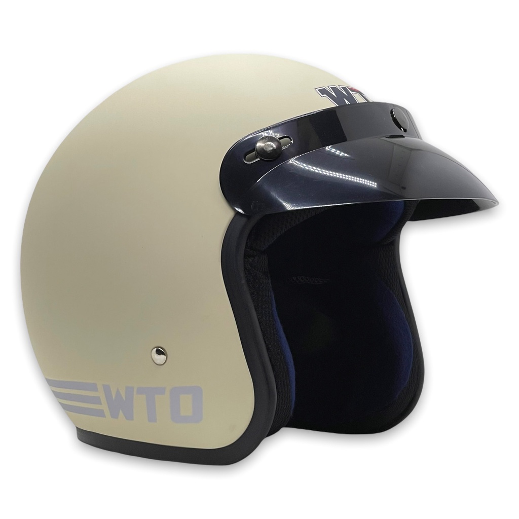 [Helm Dewasa] WTO Helmet Retro Pet - CLS1 - Cream Doff