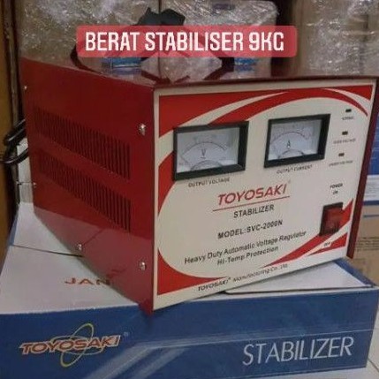 Stabilizer TOYOSAKI Kapasitas 2000Watt Model SVC-2000N BEST Quality + Rangkaian Kabel