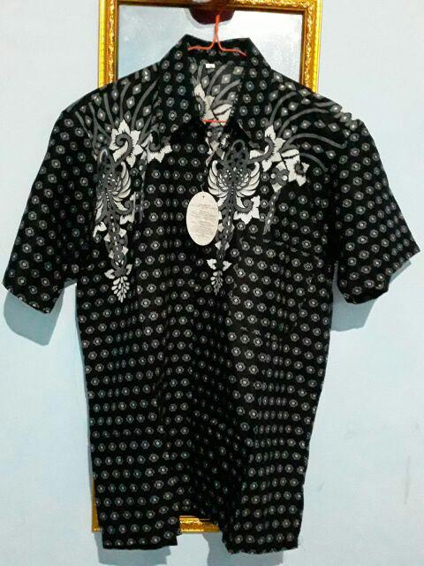 Risna Batik Hrb026 Kenongo Kemeja Hem Pendek Padi Pekalongan M L Xl Murah Keren Bati Pria Wajik Biru
