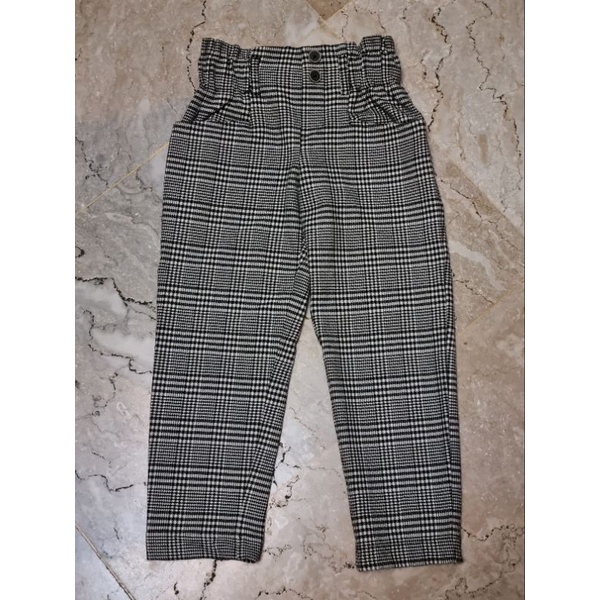 celana panjang anak motif kotak2 Zara Kids preloved