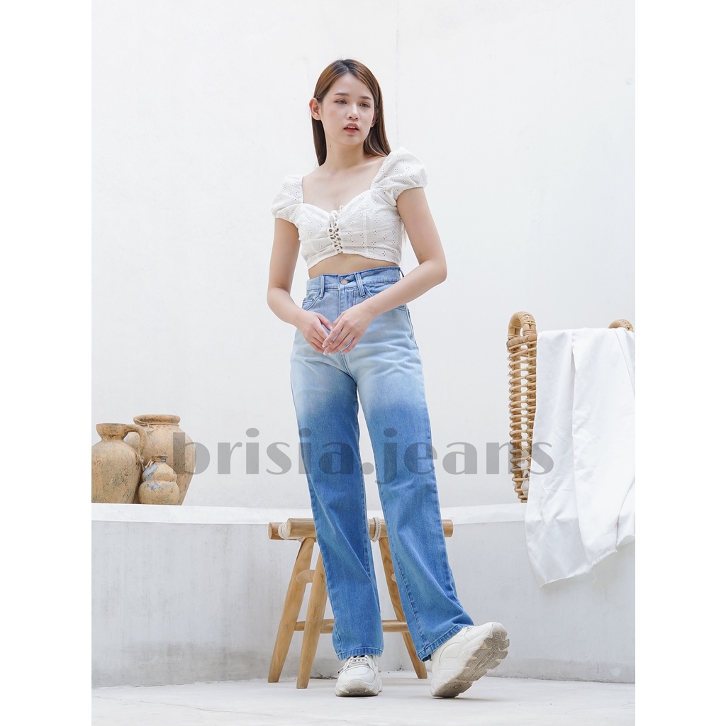 [SIZE 27-34] WENDY Boyfriend Cullote Jeans (Highwaist) - Two Tone - Ombre / Boyfriend Loose