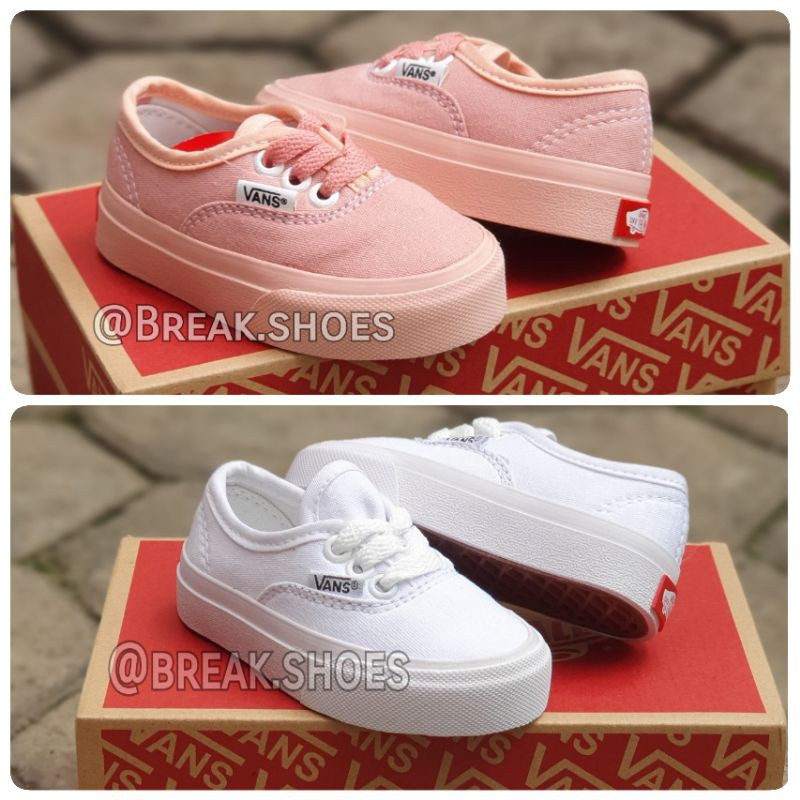 Sepatu anak vns autentik peach tali sepatu anak perempuan dan laki laki