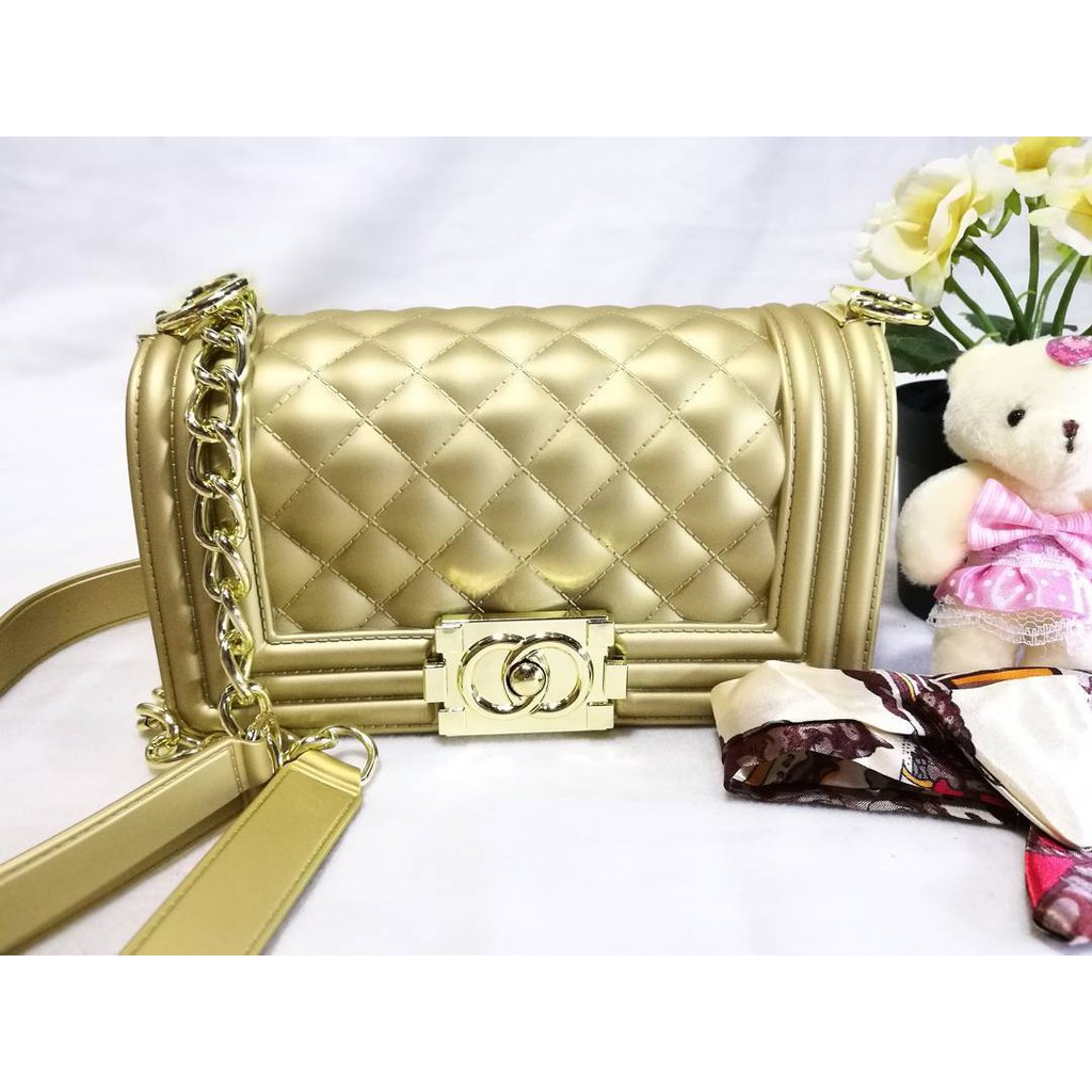 TAS CHANEL CAVIAR BOY GOLD JELLY MATTE IMPORT / BATAM (FREE SYAL DAN BONEKA)