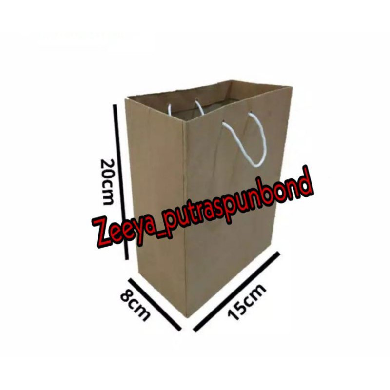 

Paperbag polos coklat Mini (creft)/UK (15X20X8cm)/isi 12pcs ( 1 LSN )