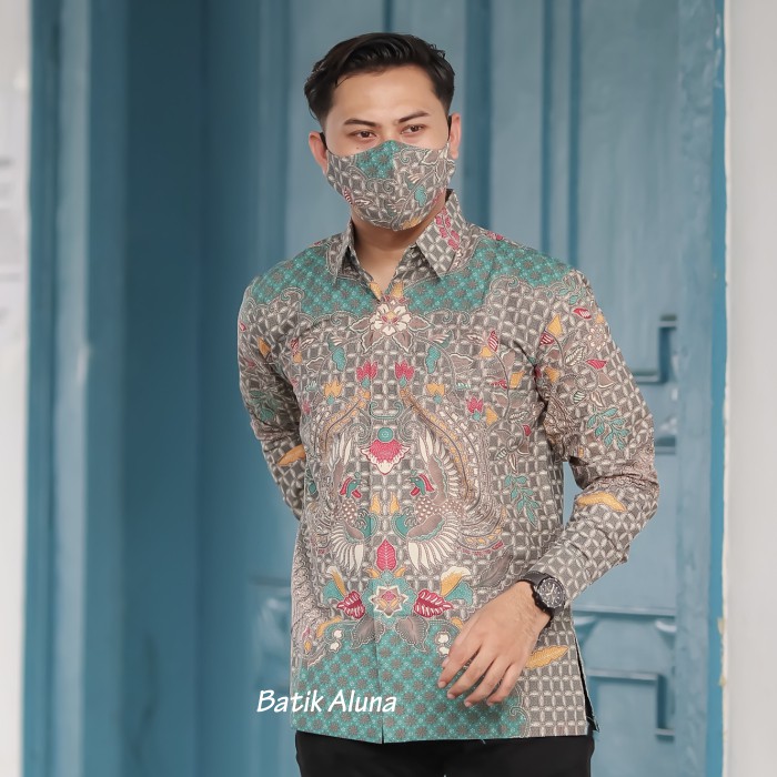 Batik pria lengan panjang Kemeja Atasan Baju batik pria laki laki lengan panjang premium cowok solo